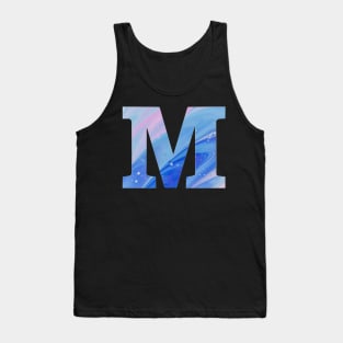 The Letter M Blue Psychedelic Design Tank Top